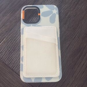 iPhone 12 floral phone case with white/ off white id holder